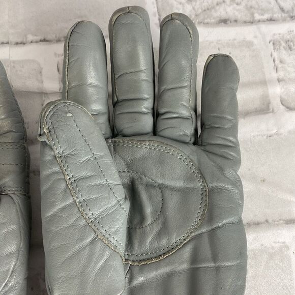 Vintage 80's Black Sheep Gray Leather Riding Gloves Size L  198 - Picture 5 of 9